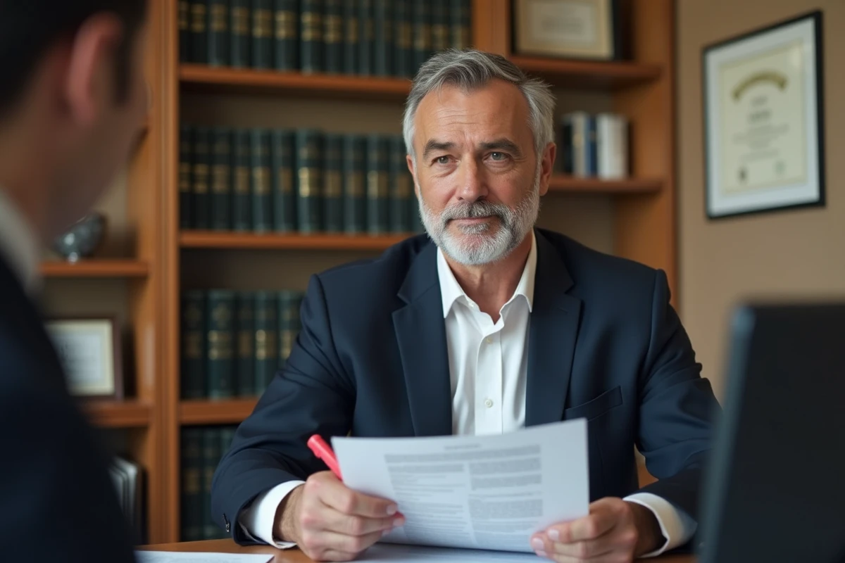 Conseiller juridique examinant un contrat de bail pour aider un locataire à mettre en place un compte séquestre de loyer