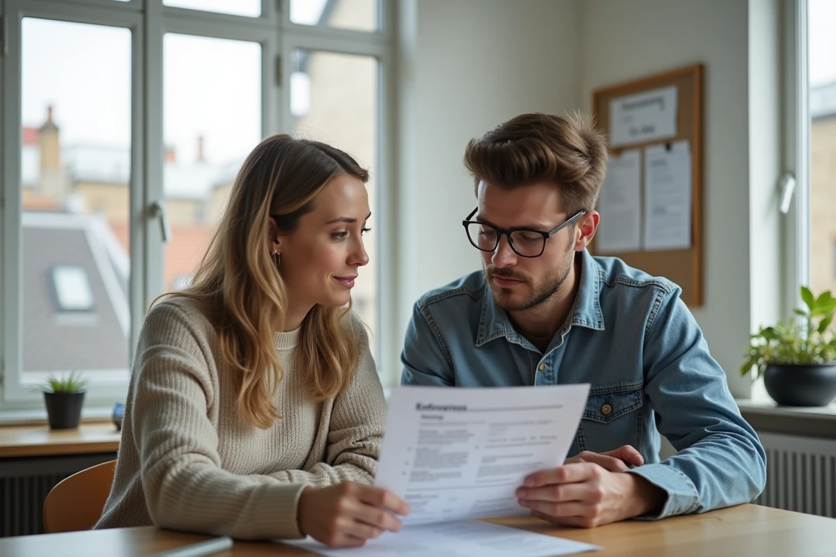 Jeune couple discutant d