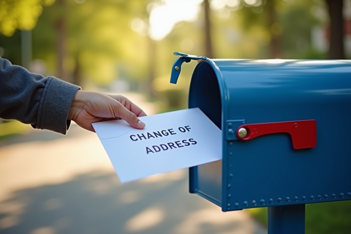 Main déposant une enveloppe de changement d