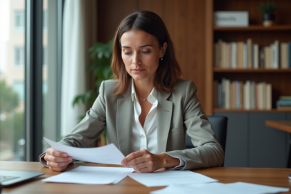 Femme confiante dans un bureau à domicile moderne