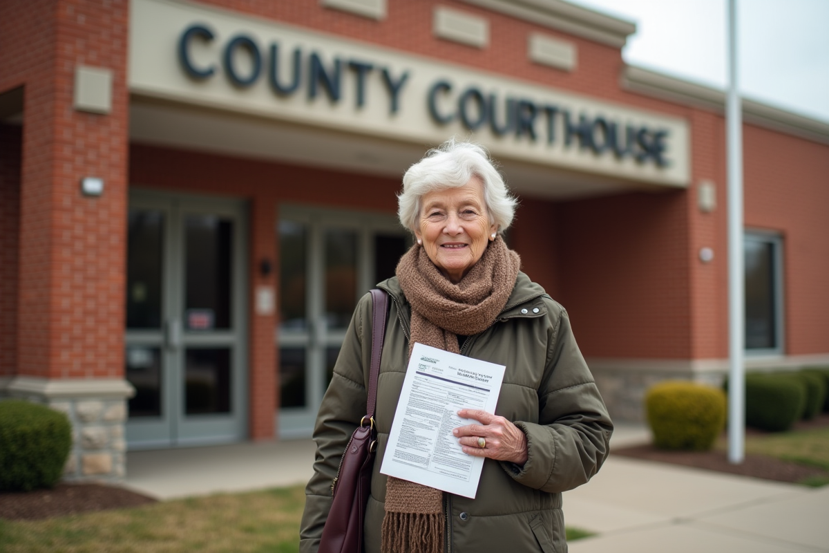 Femme senior devant le tribunal du Missouri