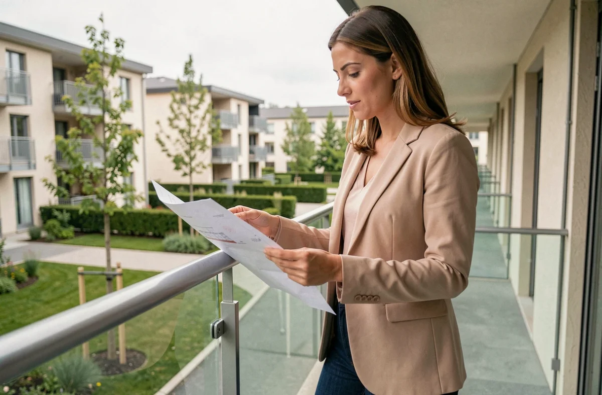 Chef de projet de Les Nouveaux Constructeurs sur un balcon d'appartement contemporain dans le Val-d'Oise