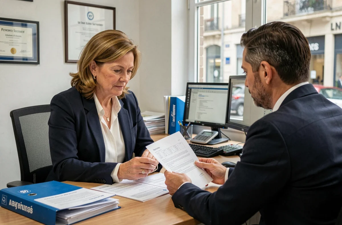 Femme en rendez-vous avec un conseiller en assurance habitation dans une agence à Nevers